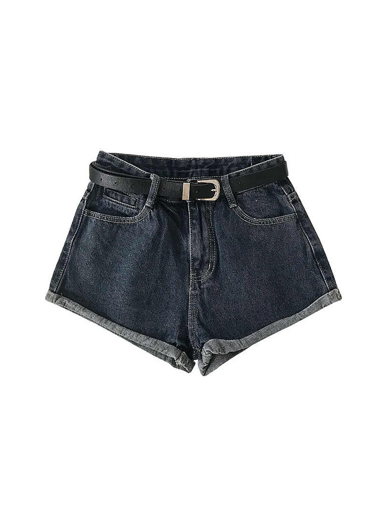 2024 SUMMER NEW ROLLED EDGE LOOSE THIN WIDE-LEGGED HOT PANTS SMALL SIMPLE AND VERSATILE HIGH-WAISTED DENIM SHORTS WOMEN