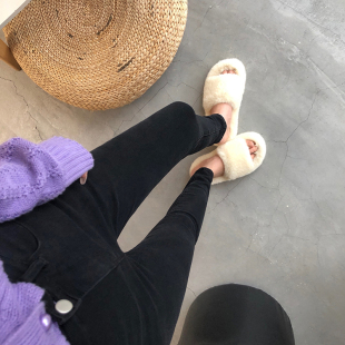 女显瘦修身 巨显瘦 闭眼入 黑色紧身小脚牛仔裤 冬 弹力铅笔裤