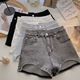 女夏季 个性 2026年新款 牛仔短裤 韩版 时尚 显瘦小性感高腰阔腿热裤 子