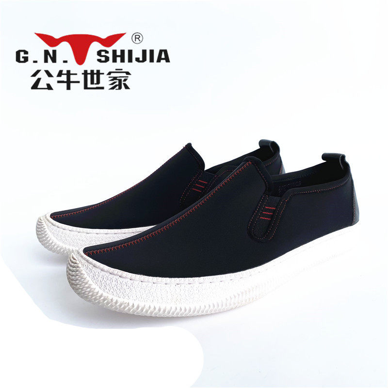 2022春秋款公牛世家男鞋休闲圆头软底缝线鞋透气防滑帆布鞋青年鞋