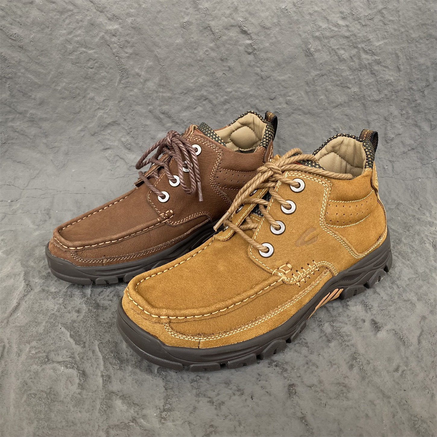 骆TUO动感正品男高帮真皮头层牛皮秋冬新款保暖户外休闲徒步棉靴