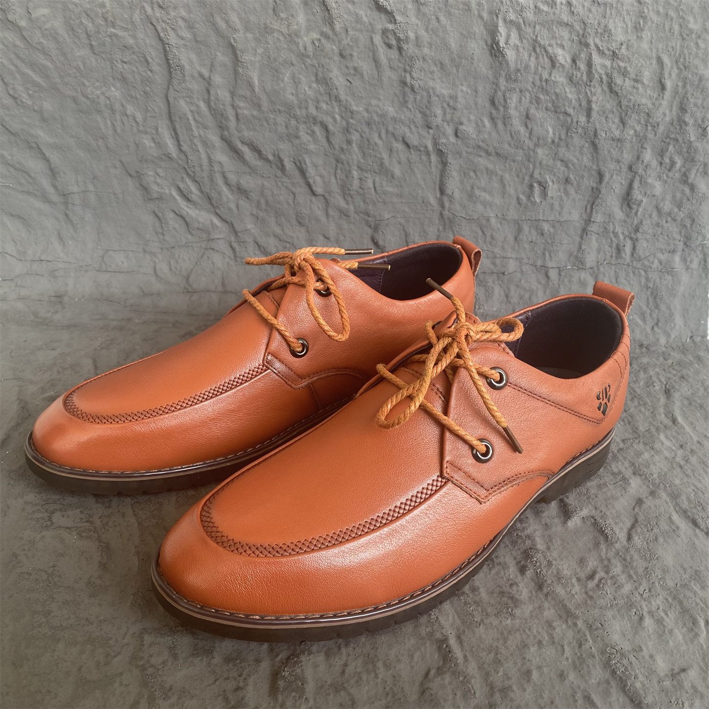 春秋款撤柜捡漏真皮牛皮牛筋底防滑系带休闲男鞋软皮软底驾车皮鞋