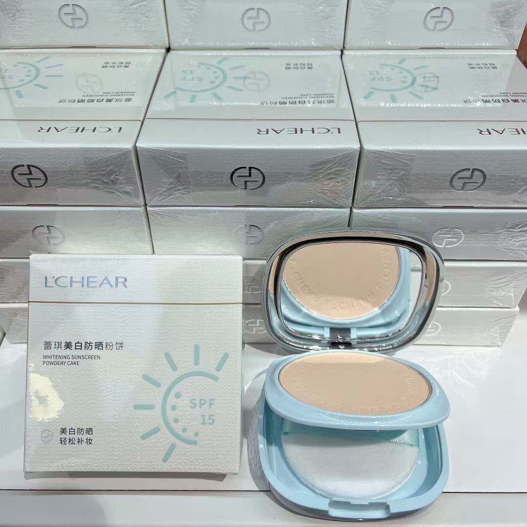 美白防晒粉饼15倍吸油定妆双特证持久控油自然肤色便携带镜子补妆