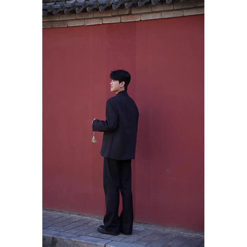 网图现货风中山装刺绣西服618-1-XZ06-P85控128,男装西服,星座618-1