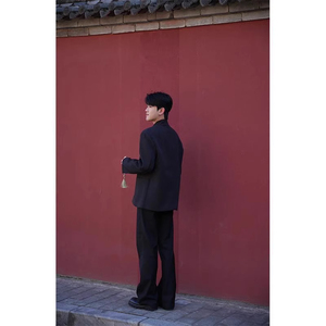 网图现货风中山装刺绣西服618-1-XZ06-P85控128图片