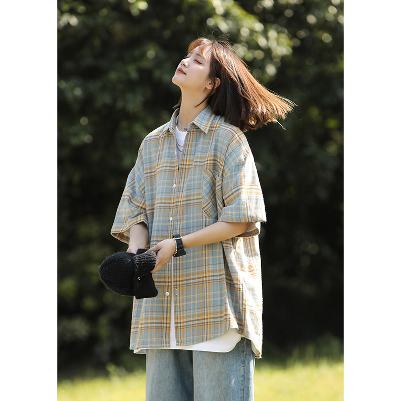 直播夏季短袖高品质衬衫223-CS67-P40控58,男装T恤,星座618-1