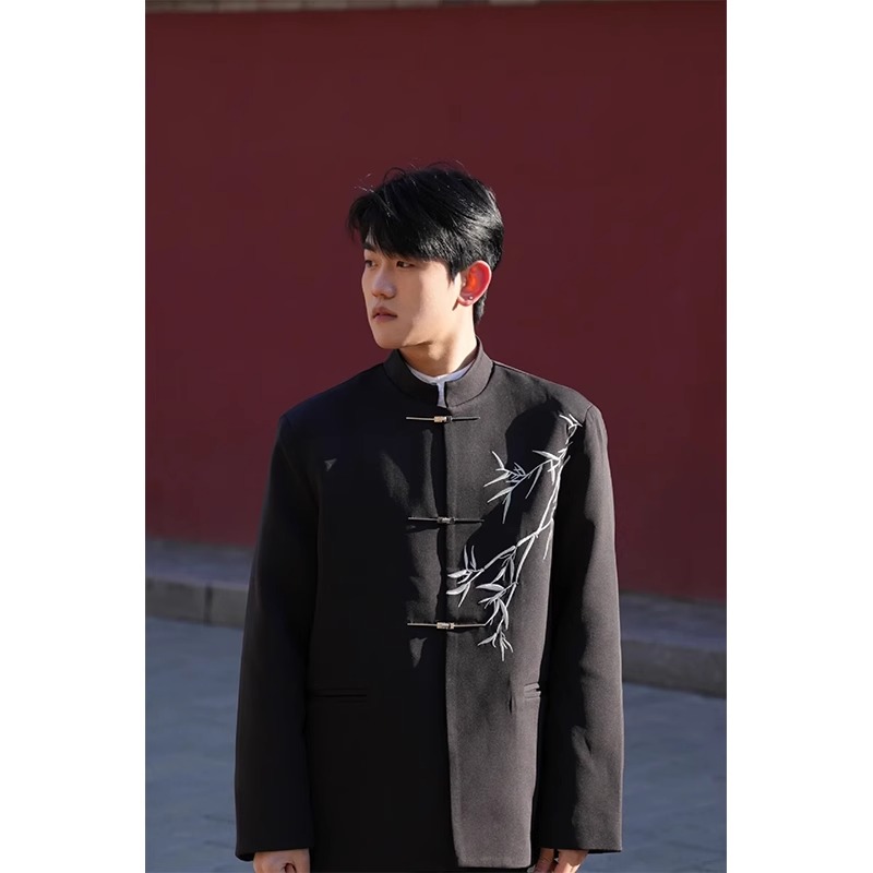 网图现货风中山装刺绣西服618-1-XZ06-P85控128，男装西服，星座618-1