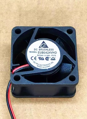 全新台达 EUB0424VHD 24V 0.14A 4020 4CM厘米 DC直流2线散热风扇