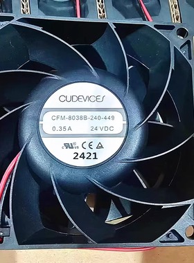 全新CUDEVICE CFM-8038B-240-449 0.35A 24VDC 8cm变频器散热风扇