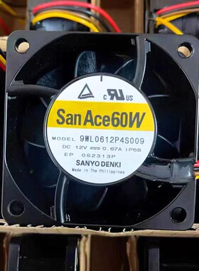 全新原装San Ace60W 9WL0612P4S009 12V 0.67A ip68防水 金属风扇