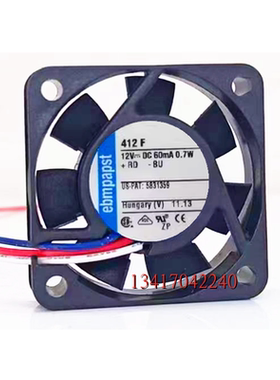 全新原装德国Ebm-papst 4cm 散热风扇专售TYP 412F 12V 4010 0.7W