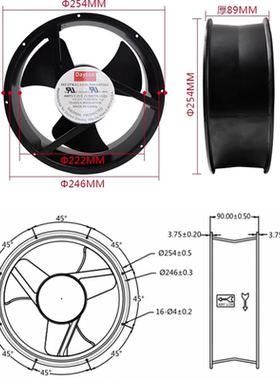 全新原装Dayton AC AXIAL FAN 4WT44A 115V 0.23W 25489 散热风扇