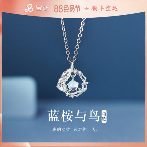 蓝桉与鸟S999足银项炼女生款女士小众锁骨炼七夕情人节礼物送女友