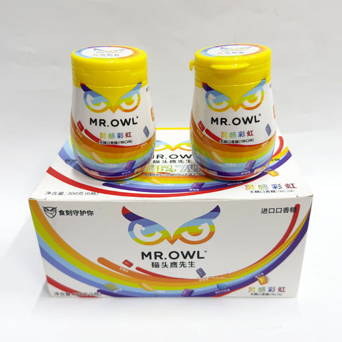 MR.OWL灵感彩虹无糖口香糖50g/瓶