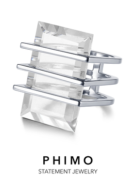 PHIMO - 指间维度系列冰块戒指几何感水晶宝石原创小众设计师品牌