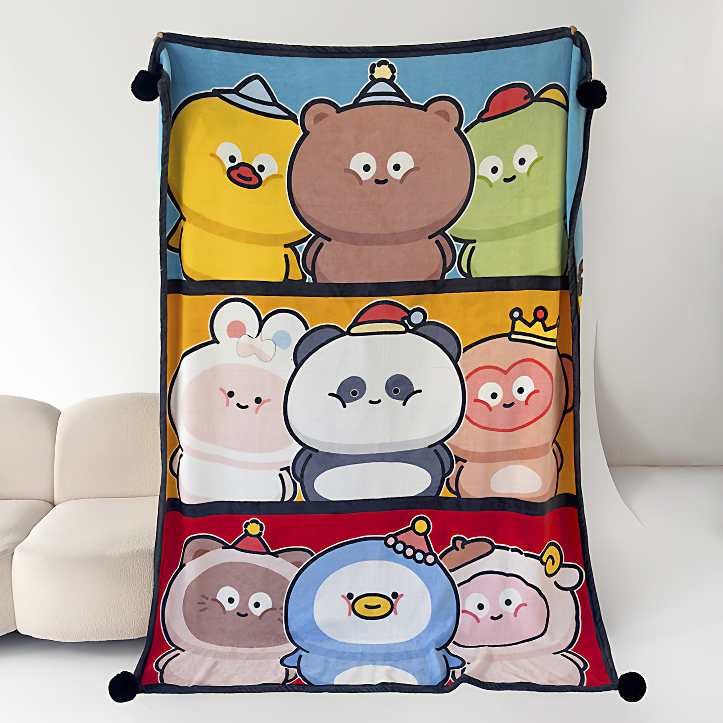 BubbleTots巴波布布卡通加厚牛奶绒毛毯办公室午睡毯沙发盖毯单人