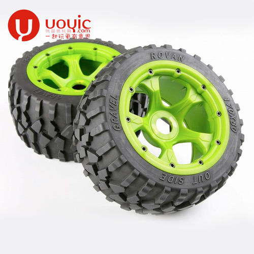 若凡赛亚 Baja 5B 尼龙轮毂碎石胎 前轮 总成HPI 2只装KM 95211