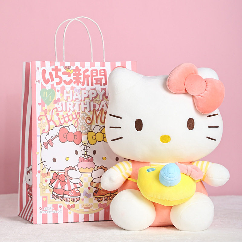 正版hello Kitty公仔泡泡机凯蒂猫玩偶送女朋友相机kt猫毛绒玩具