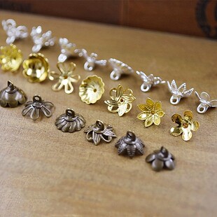 CoolDIY金属花帽小吊帽 玻璃罩珍珠串珠装饰铜帽 手工DIY饰品配件