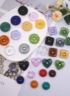 香薰精油瓶吊坠扁圆方形心形配件 手工饰品项链香水瓶平安扣吊坠