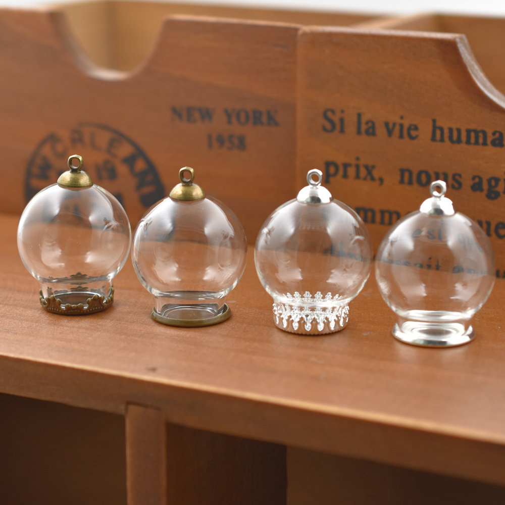 玻璃罩套装 25x15mm空心琉璃球 饰品配件吊坠diy创意手工材料