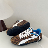 男鞋 百搭休闲鞋 子ins潮2025年秋季 赛车鞋 新品 豹纹小众德训鞋