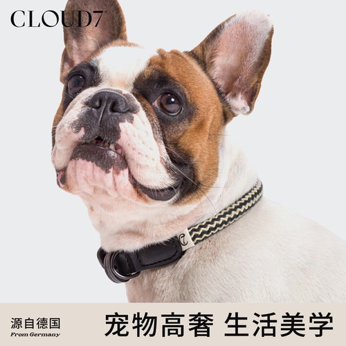 德国cloud7仙人掌皮狗狗宠物项圈小中大型犬皮脖圈牵引绳子