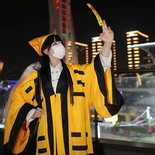 万圣节儿童演出服道士服装男成人儿童道士道袍太极八卦经衣表演服