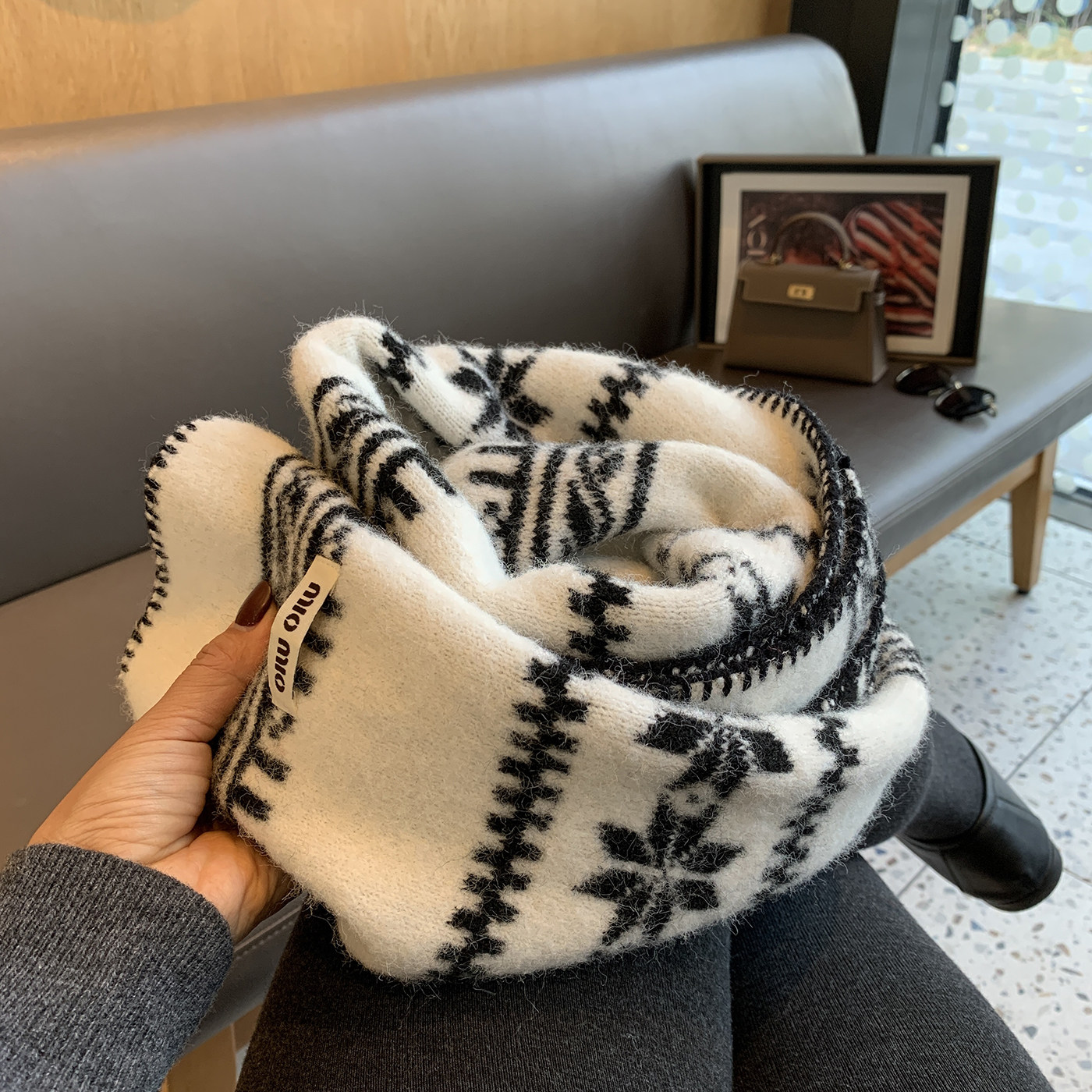 围巾女冬季2025新款韩系百搭雪花纹费尔岛羊毛小披肩保暖针织围脖,服饰配件/皮带/帽子/围巾,围巾/丝巾/披肩,淘宝优惠券,粉丝福利购,淘宝优惠卷