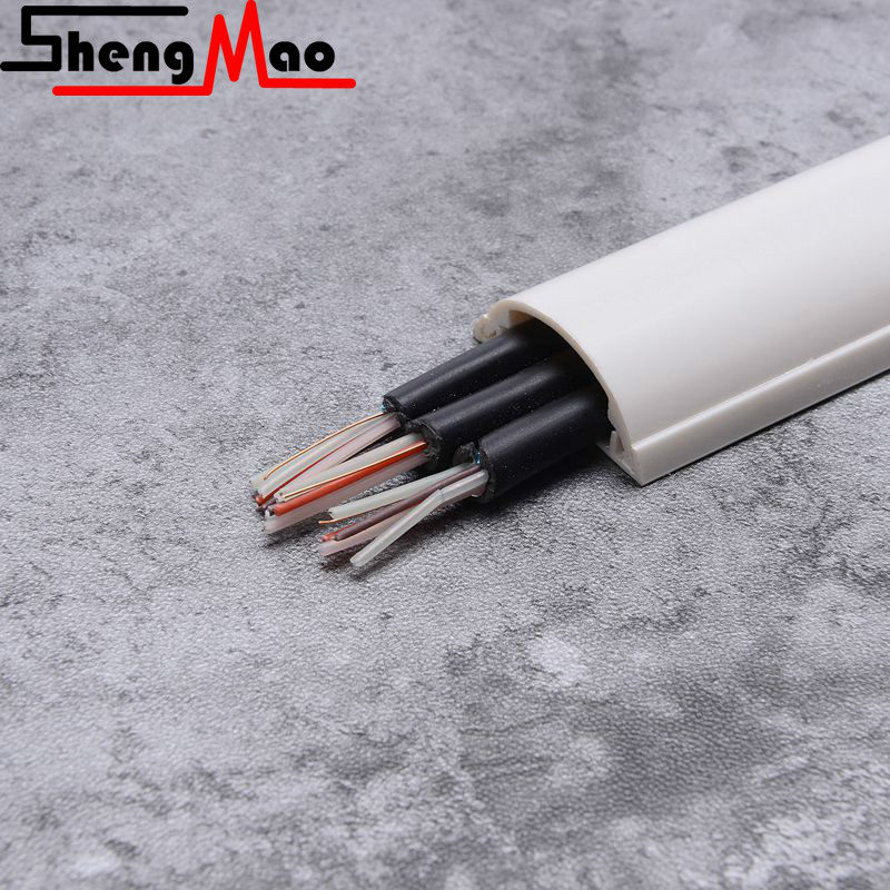 3号PVC地板线槽超厚型半圆弧形线槽特耐压塑料地槽网络线走线槽