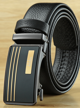 男士皮带加长145胖子真皮自动扣大码商务中年黑色裤腰带特长155cm