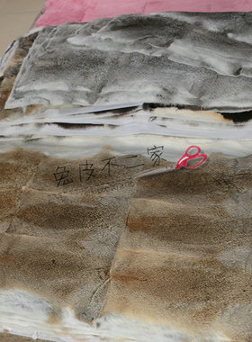 真兔皮拼接兔毛毯子床毯座垫飘窗垫派克服袖子内胆服装布料皮面料