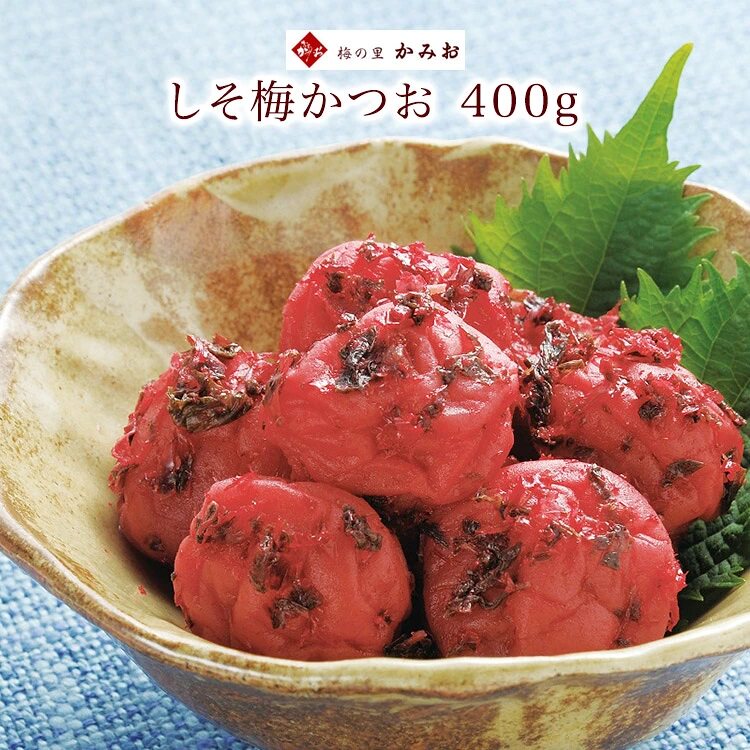 日本直邮 盐分约11%曾我梅干神奈川 紫苏梅鲣鱼梅干拌饭梅干 400g