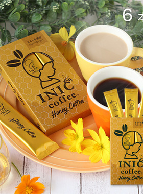日本直邮 INIC coffee Honey蜂蜜口味速溶咖啡 10g/条 6条/盒 2盒