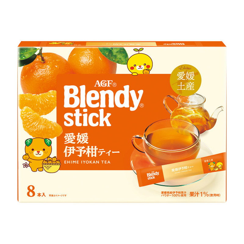 日本直邮 AGF blendy 红茶 愛媛伊予柑果茶冲饮 8条/盒 2盒