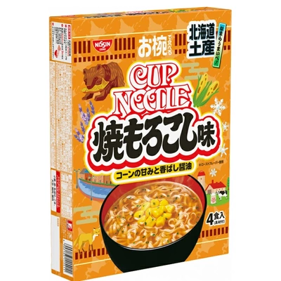 日本直邮 日清 cup noodle北海道限定烤玉米风味拉面泡面4小包/盒