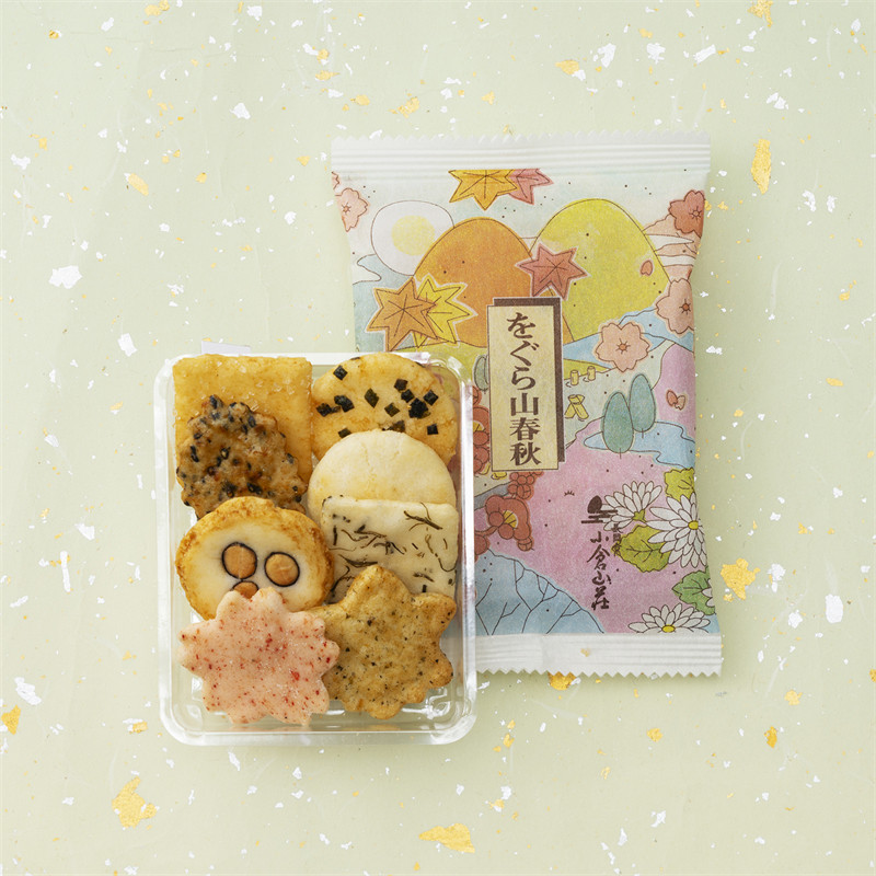 日本直邮小仓山庄日式和果子零食礼盒仙贝米菓24小袋茶点脆米饼