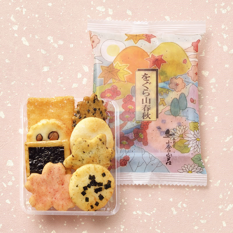 日本直邮日式和果子零食礼盒小仓山莊仙贝米菓24小袋茶点脆米饼