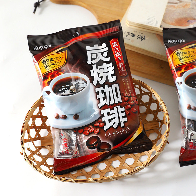 日本进口春日井直火烘烤炭烧咖啡味糖果婚庆喜糖硬糖休闲零食小吃
