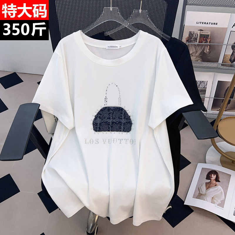 胖mm韩版夏季宽松短袖t恤印花