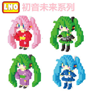 超值兼容乐积木微小颗粒4款变装初音未来人物拼装模型儿童玩具高