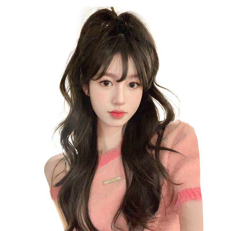 假发女高马尾长卷发轻盈自然抓夹辫子仿全真人瀑布半扎高马尾假发