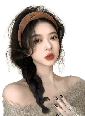 发箍假发一体夏天假发全头套女
