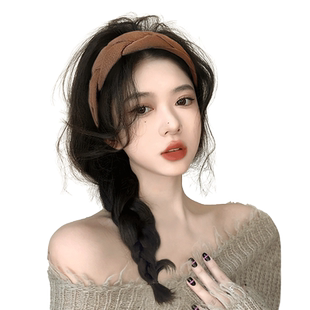 发箍假发一体女夏天假发全头套女高颅顶仿真发时尚帽子自然长卷发