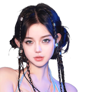 假发辫子女网红环扣辣妹双麻花长辫子发饰编发小脏辫马尾彩色辫子