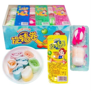 旋转卷果汁卷卷水果软糖混合童年怀旧儿童糖果零食果卷网红特价
