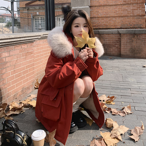 现货爆款！23新派克服圣诞红加厚派克棉服1C086-6618-P195-K278