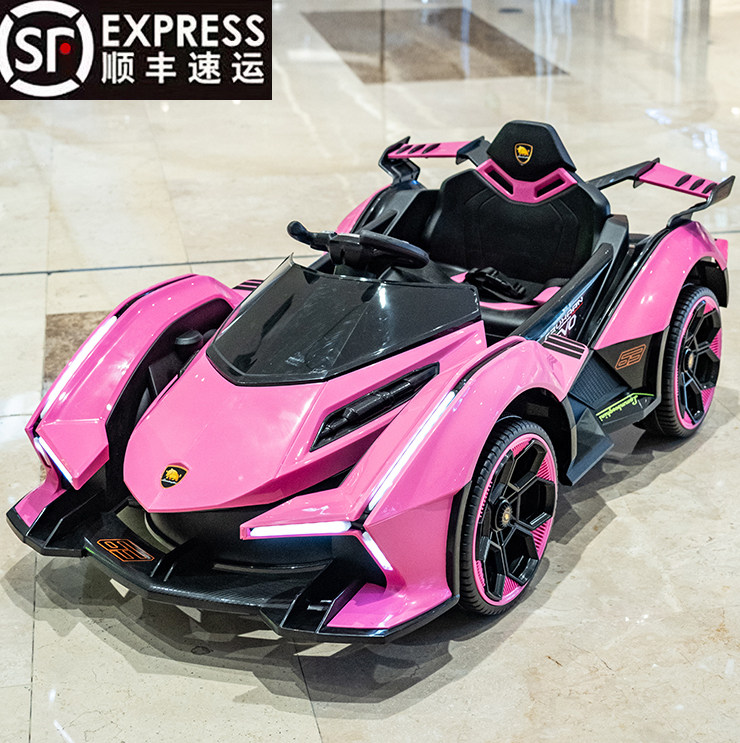 儿童电动汽车赛车四轮兰博遥控宝宝玩具童车可坐人超男女小孩跑车
