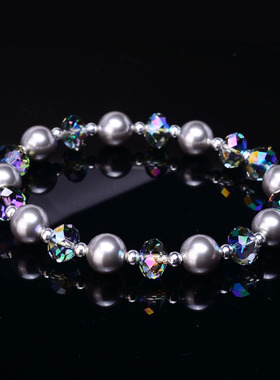 北极之光雅黑珍珠奥地利元素水晶闪亮手链女饰品轻奢手串高级感
