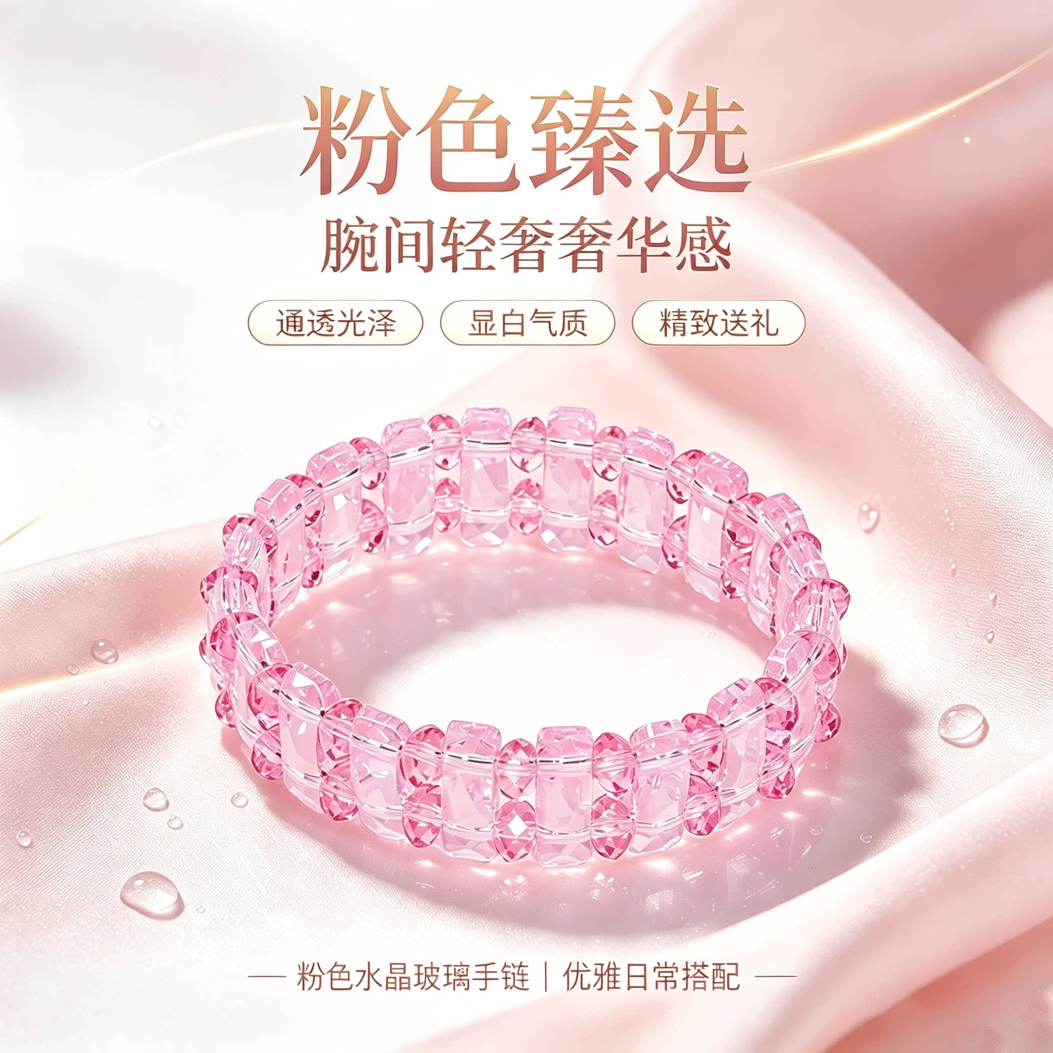 北极之光雅黑珍珠奥地利元素水晶闪亮手链女饰品轻奢手串高级感